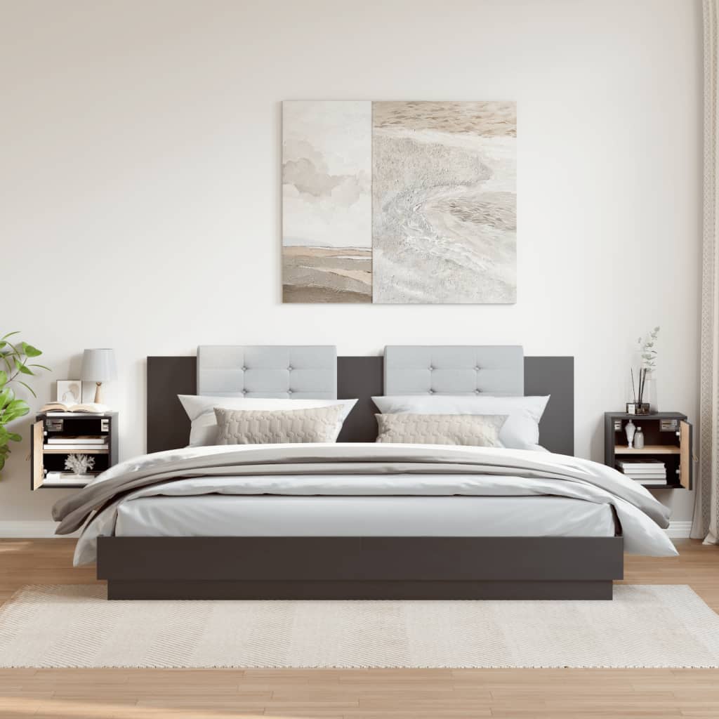 Armoires murales 2 pcs Noir 31,5x30x30 cm Bois de pin massif - XIOS