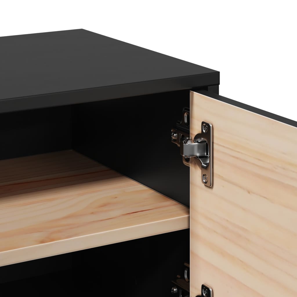 Armoires murales 2 pcs Noir 31,5x30x30 cm Bois de pin massif - XIOS