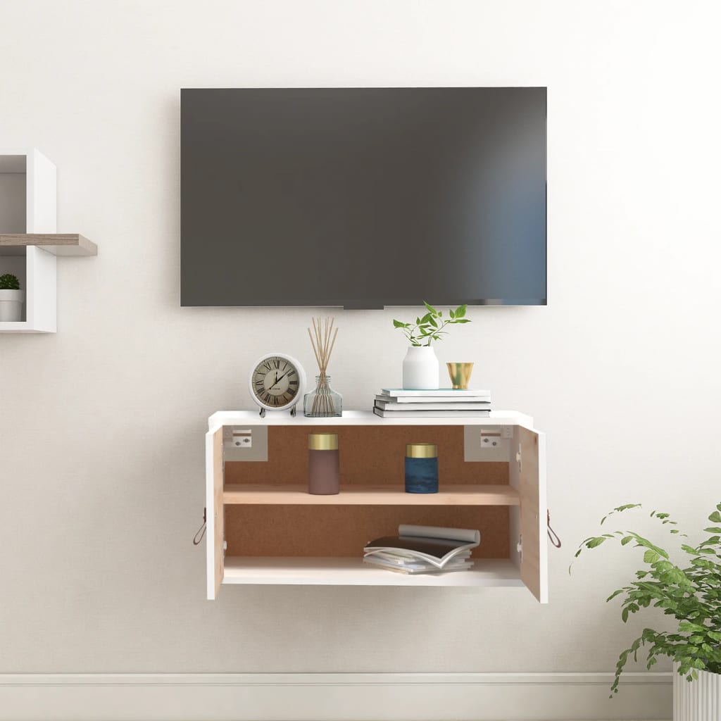 Armoire murale blanc 60x30x30 cm Bois de pin massif - XIOS