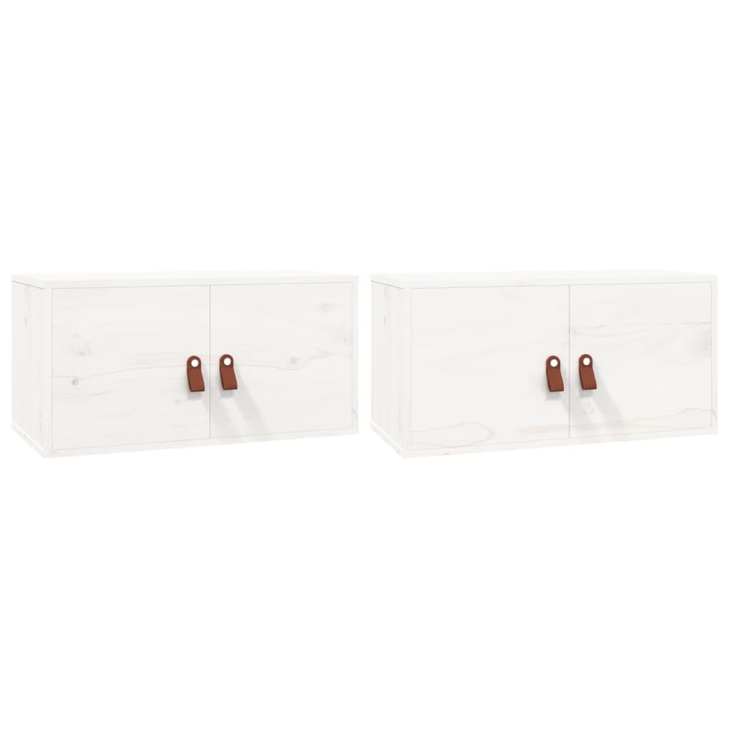 Armoires murales 2 pcs Blanc 60x30x30 cm Bois de pin massif - XIOS