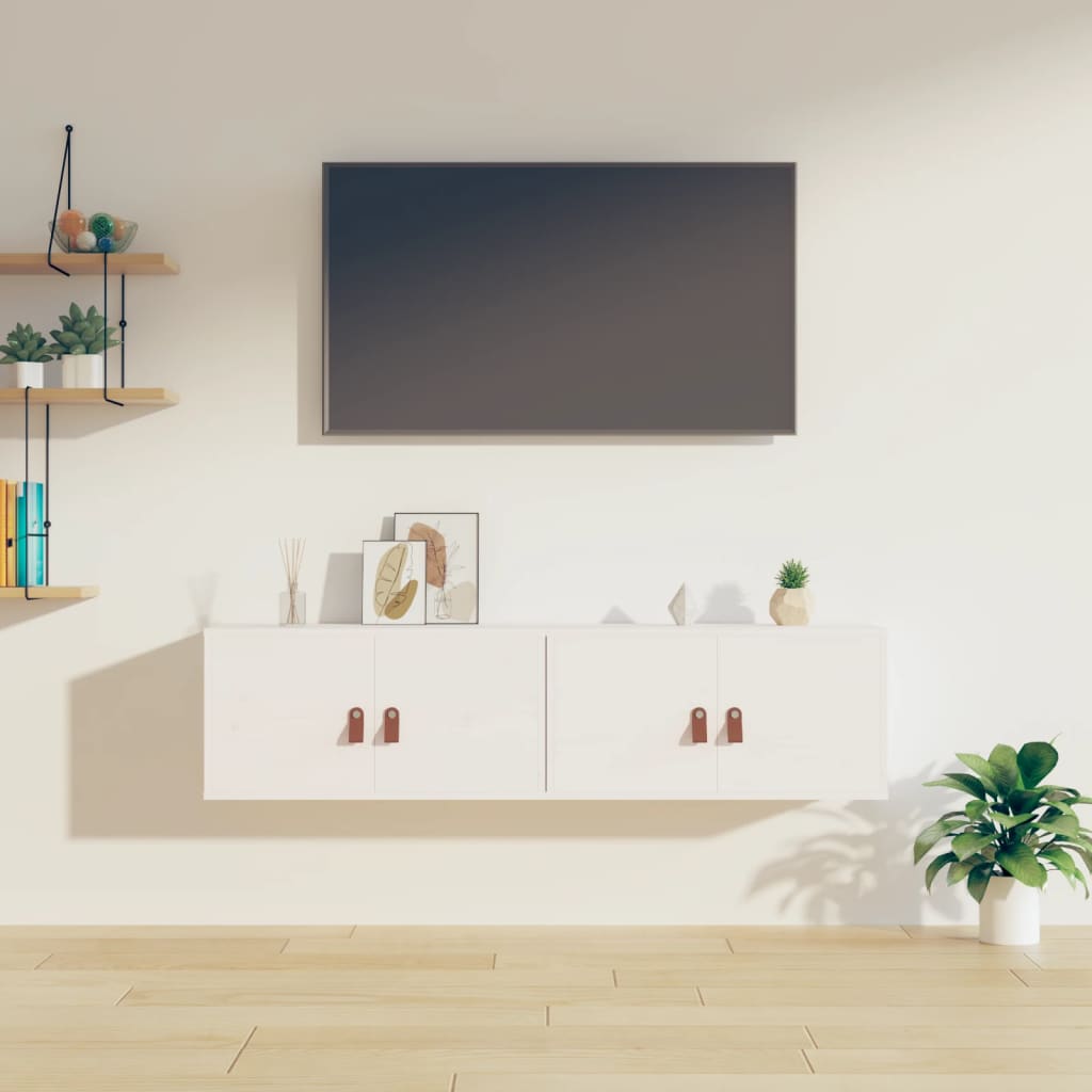 Armoires murales 2 pcs Blanc 60x30x30 cm Bois de pin massif - XIOS