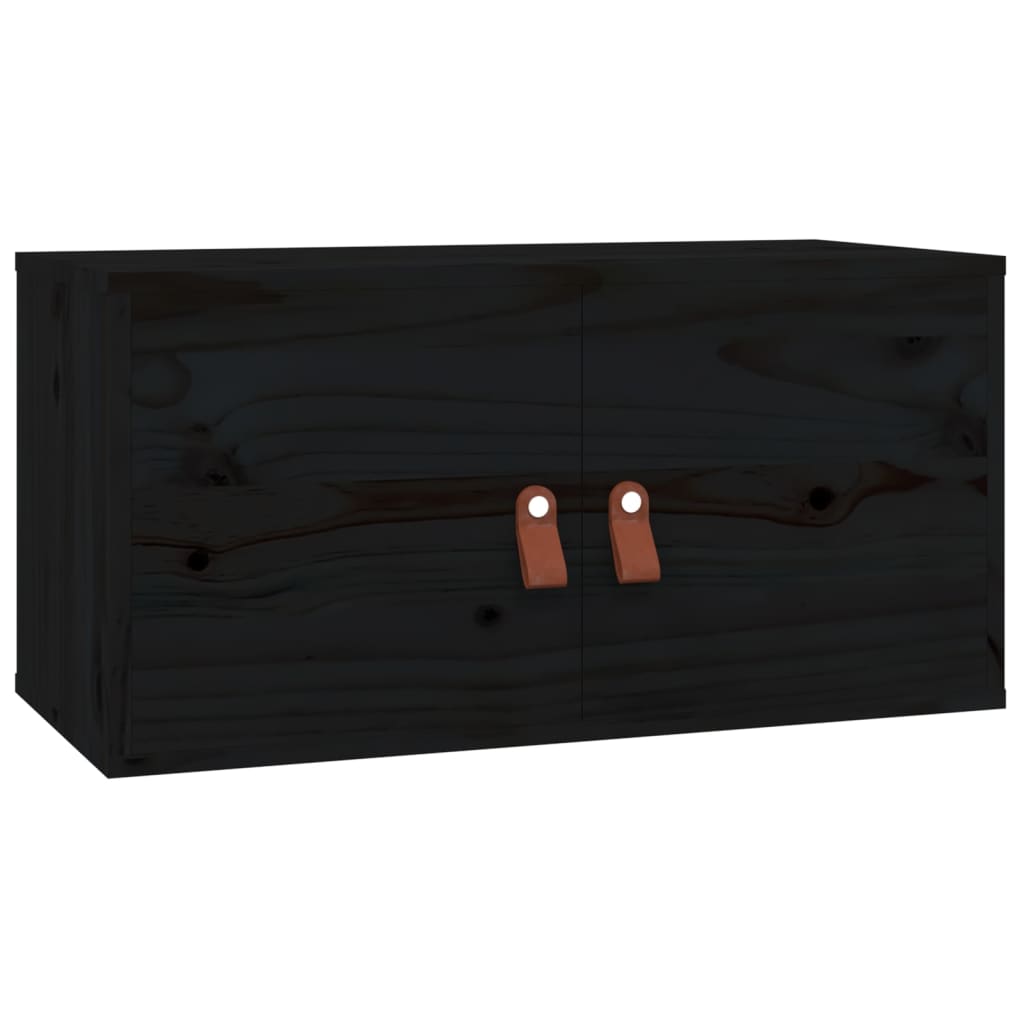 Armoires murales 2 pcs Noir 60x30x30 cm Bois de pin massif - XIOS