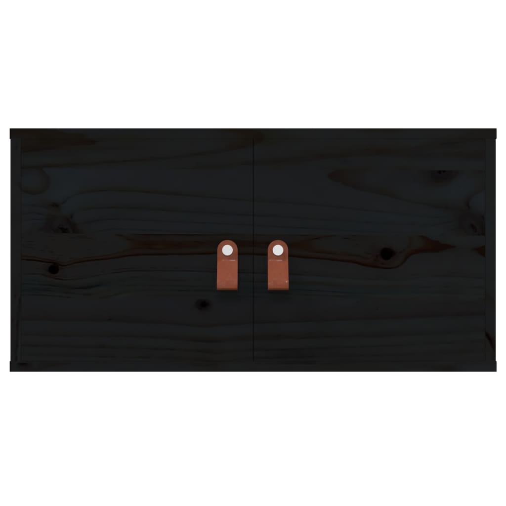 Armoires murales 2 pcs Noir 60x30x30 cm Bois de pin massif - XIOS