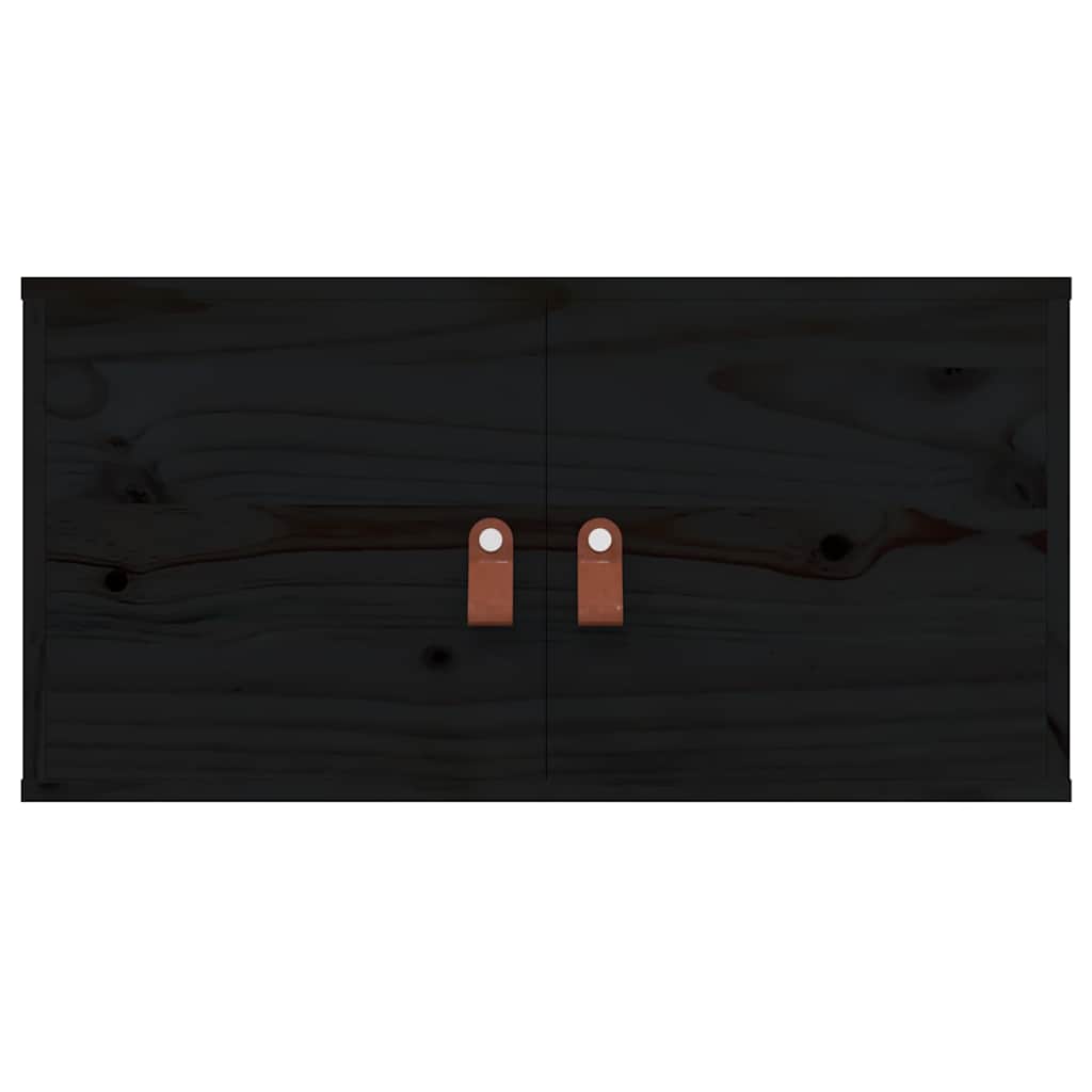 Armoires murales 2 pcs Noir 60x30x30 cm Bois de pin massif - XIOS
