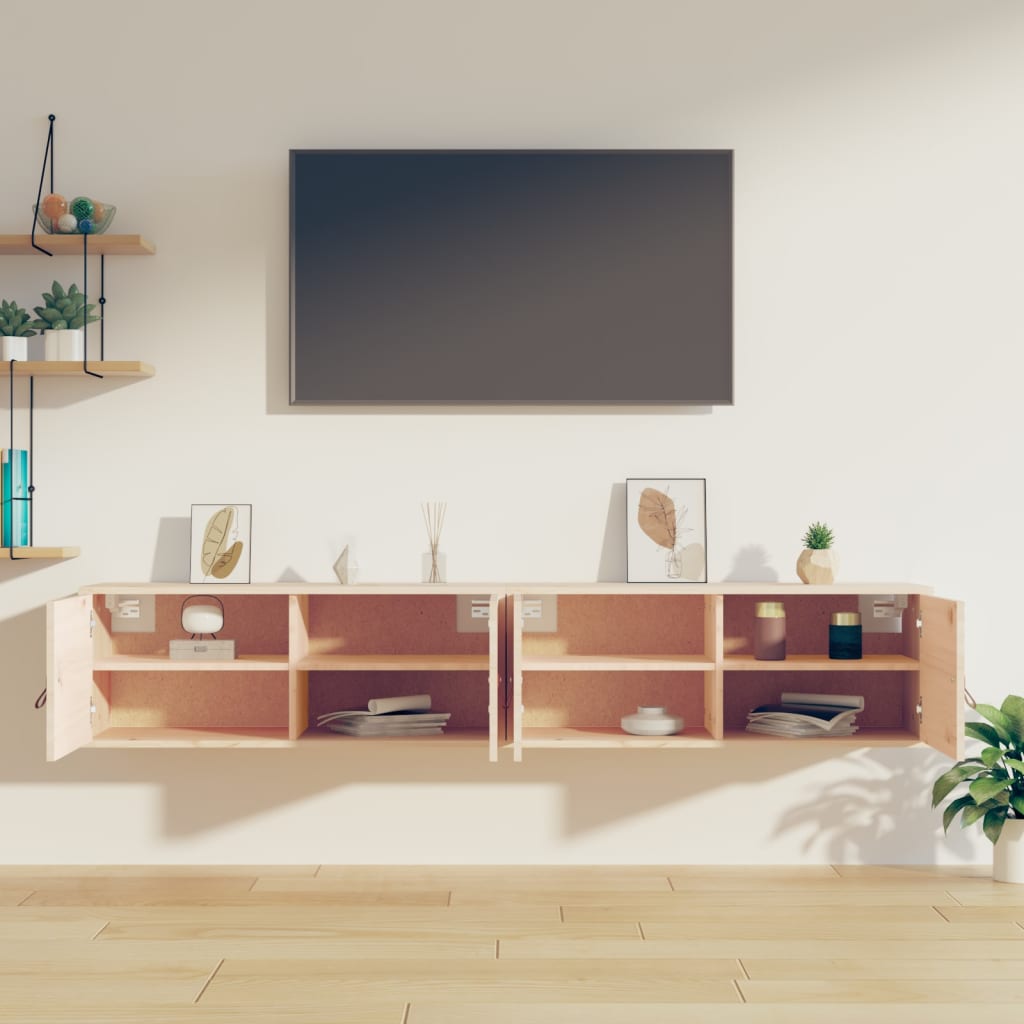 Armoires murales 2 pcs 80x30x30 cm Bois de pin massif - XIOS