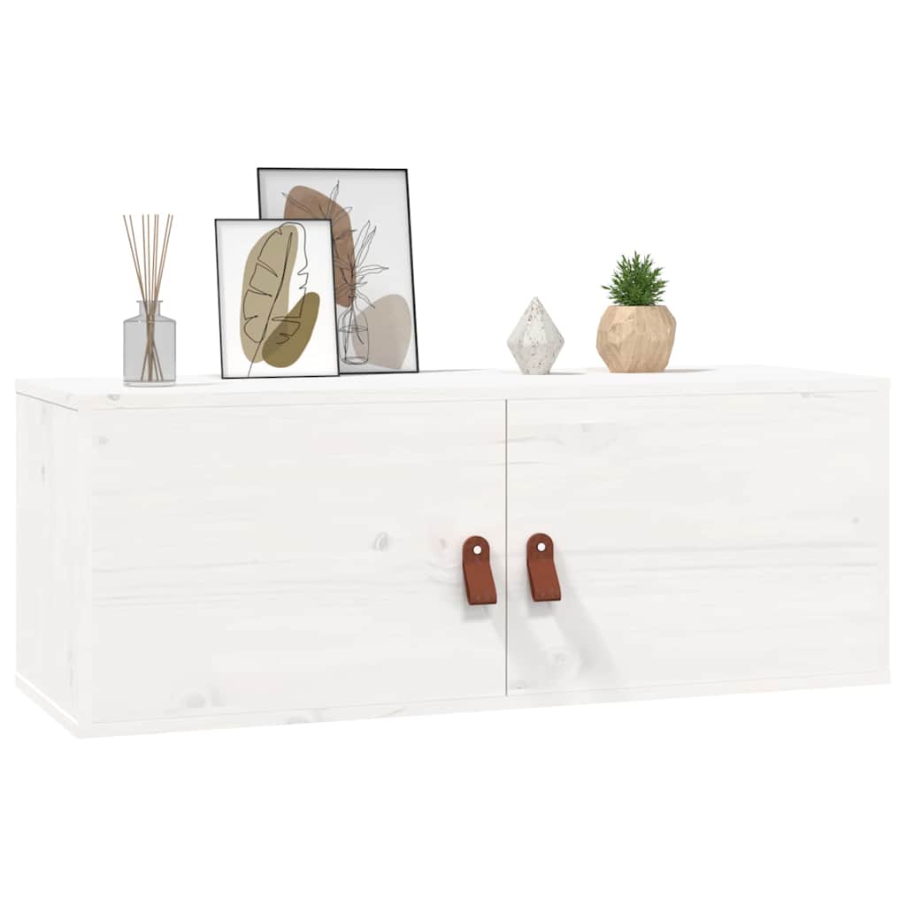 Armoire murale Blanc 80x30x30 cm Bois de pin massif - XIOS