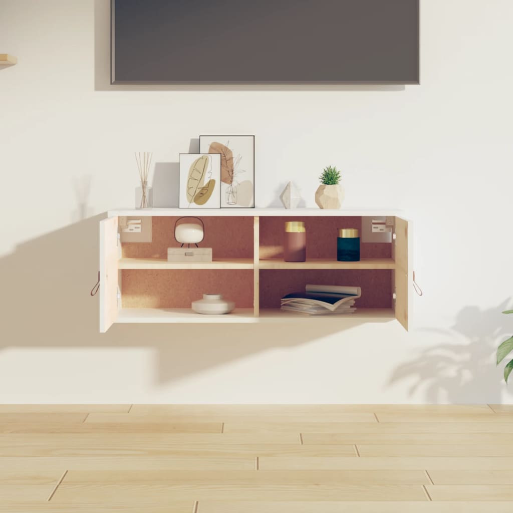 Armoire murale Blanc 80x30x30 cm Bois de pin massif - XIOS