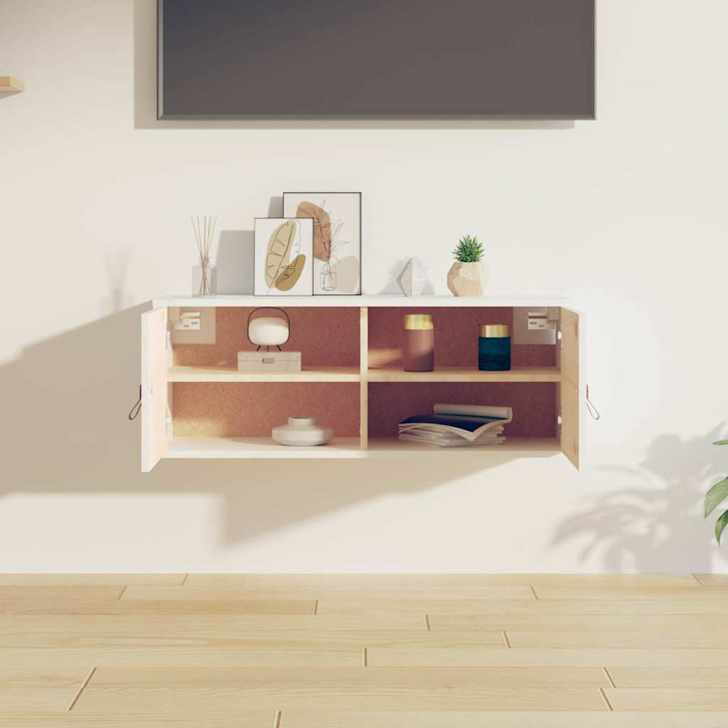 Armoire murale Blanc 80x30x30 cm Bois de pin massif - XIOS