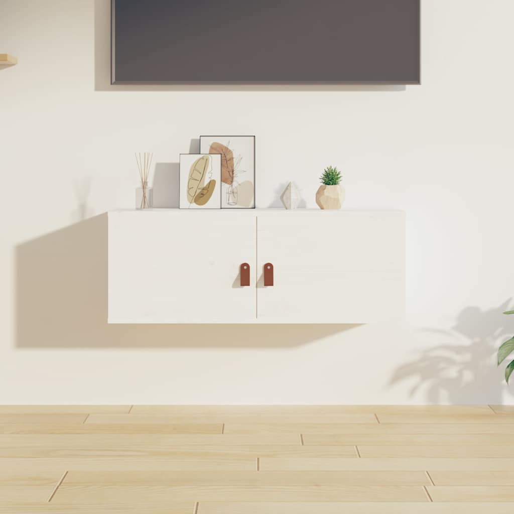 Armoire murale Blanc 80x30x30 cm Bois de pin massif - XIOS