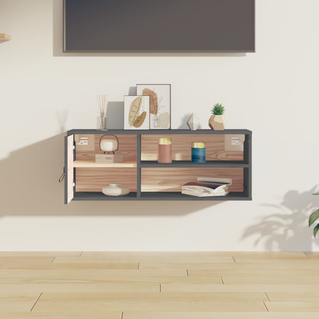 Armoire murale Gris 80x30x30 cm Bois de pin massif - XIOS