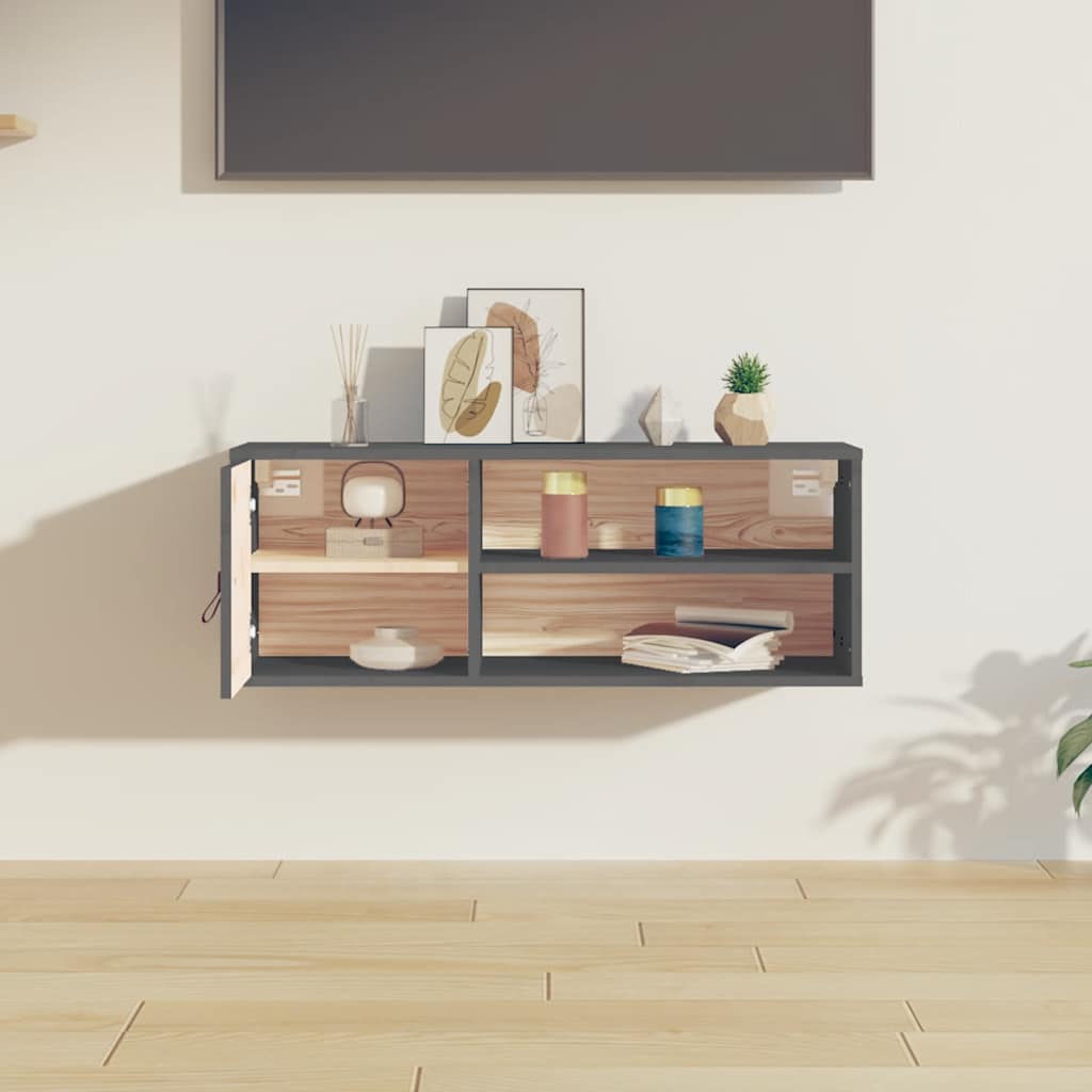 Armoire murale Gris 80x30x30 cm Bois de pin massif - XIOS