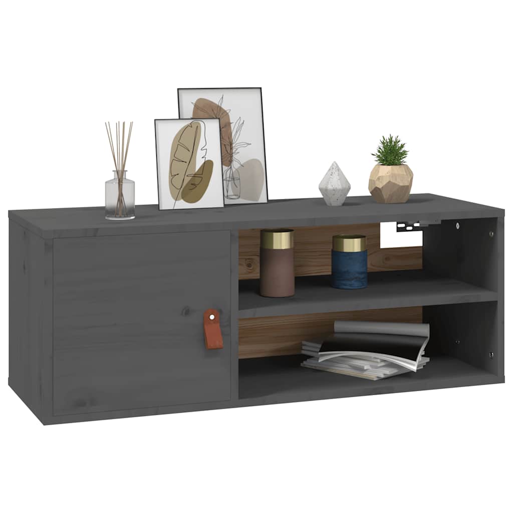 Armoire murale Gris 80x30x30 cm Bois de pin massif - XIOS