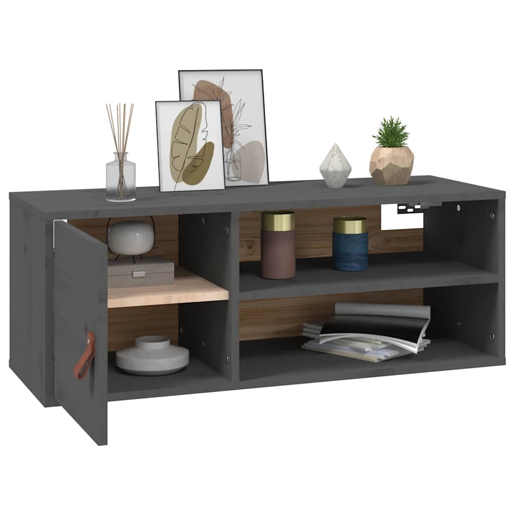 Armoire murale Gris 80x30x30 cm Bois de pin massif - XIOS