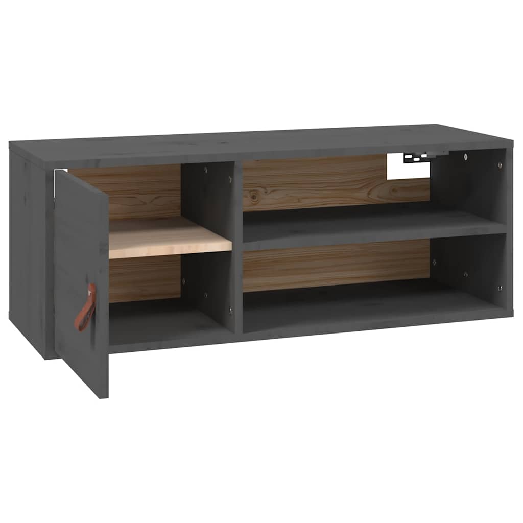 Armoire murale Gris 80x30x30 cm Bois de pin massif - XIOS