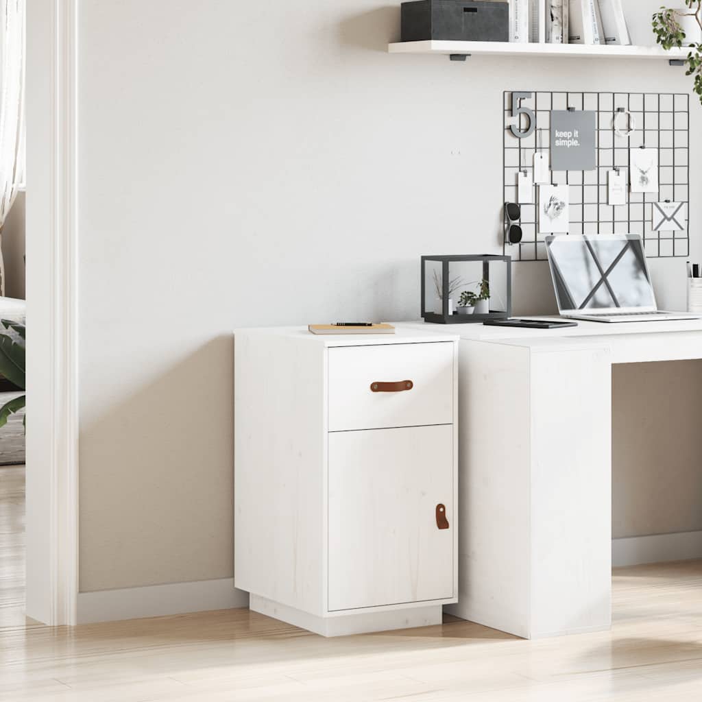 Armoire de bureau Blanc 40x50x75 cm Bois massif de pin - XIOS