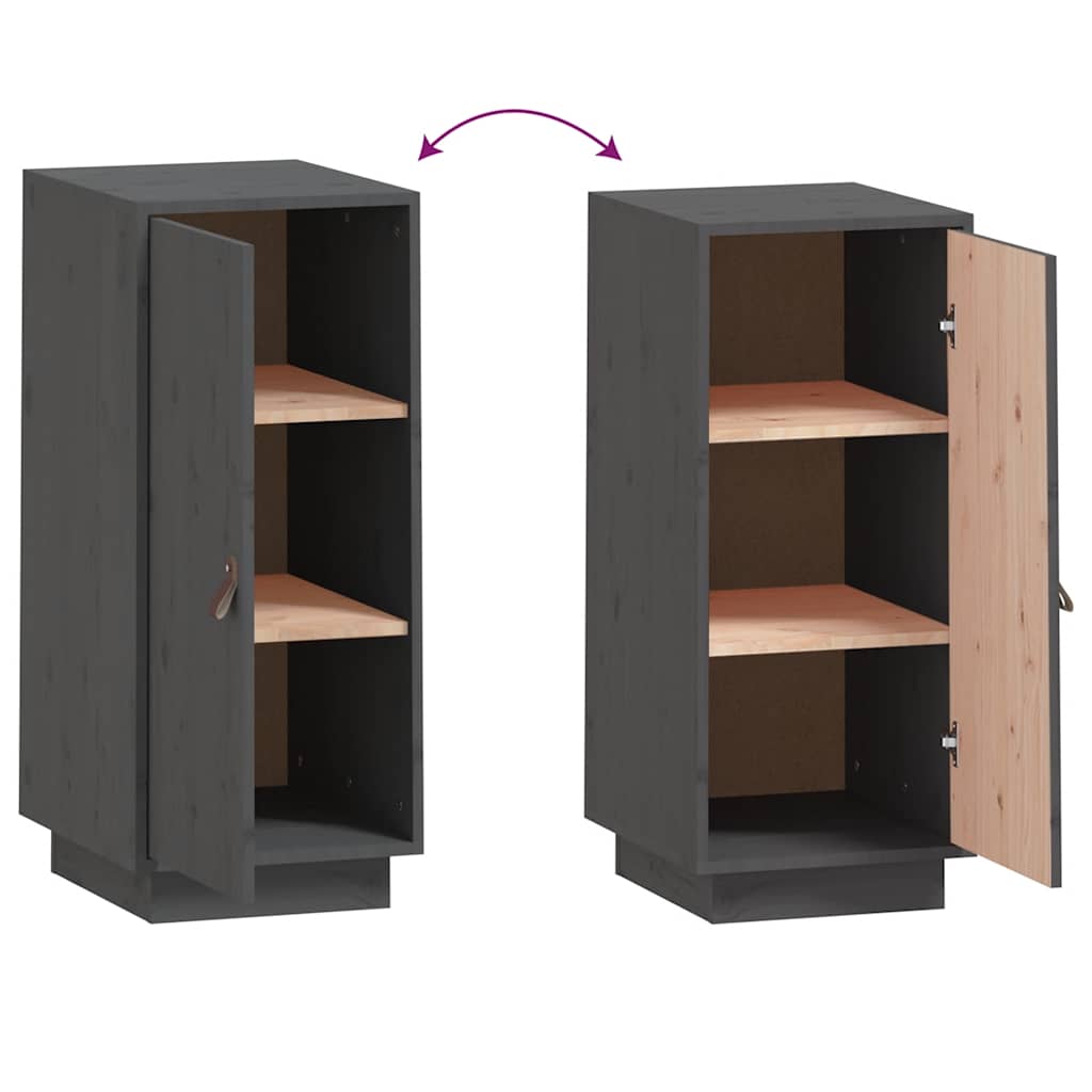 Buffet Gris 34x40x75 cm Bois massif de pin - XIOS