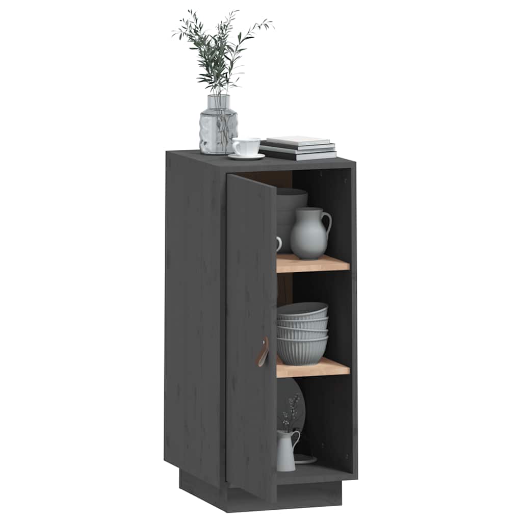 Buffet Gris 34x40x75 cm Bois massif de pin - XIOS