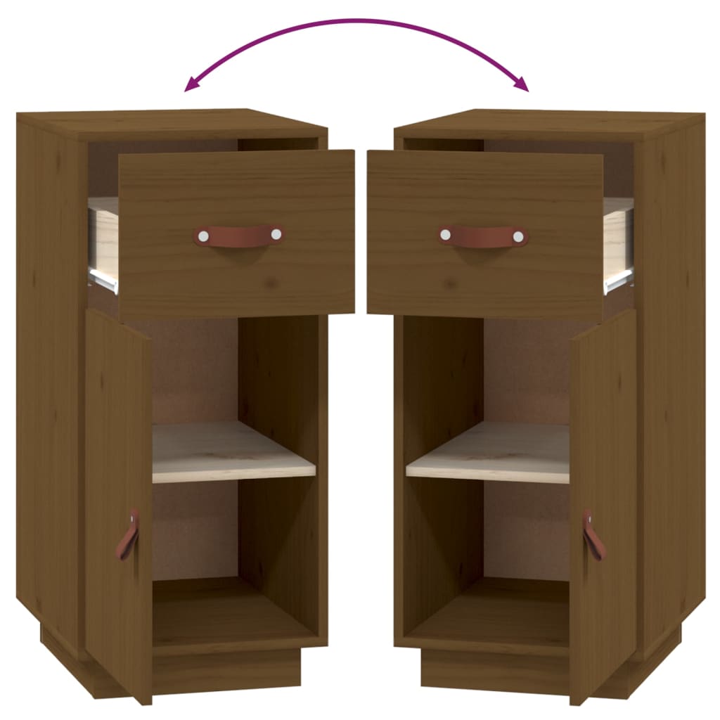 Buffet Marron miel 34x40x75 cm Bois massif de pin - XIOS