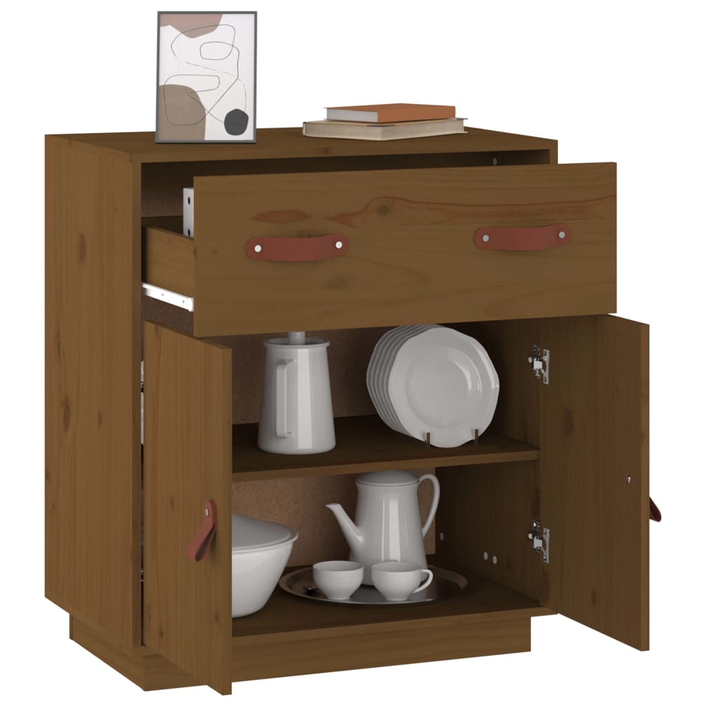 Buffet Marron miel 65,5x40x75 cm Bois massif de pin - XIOS