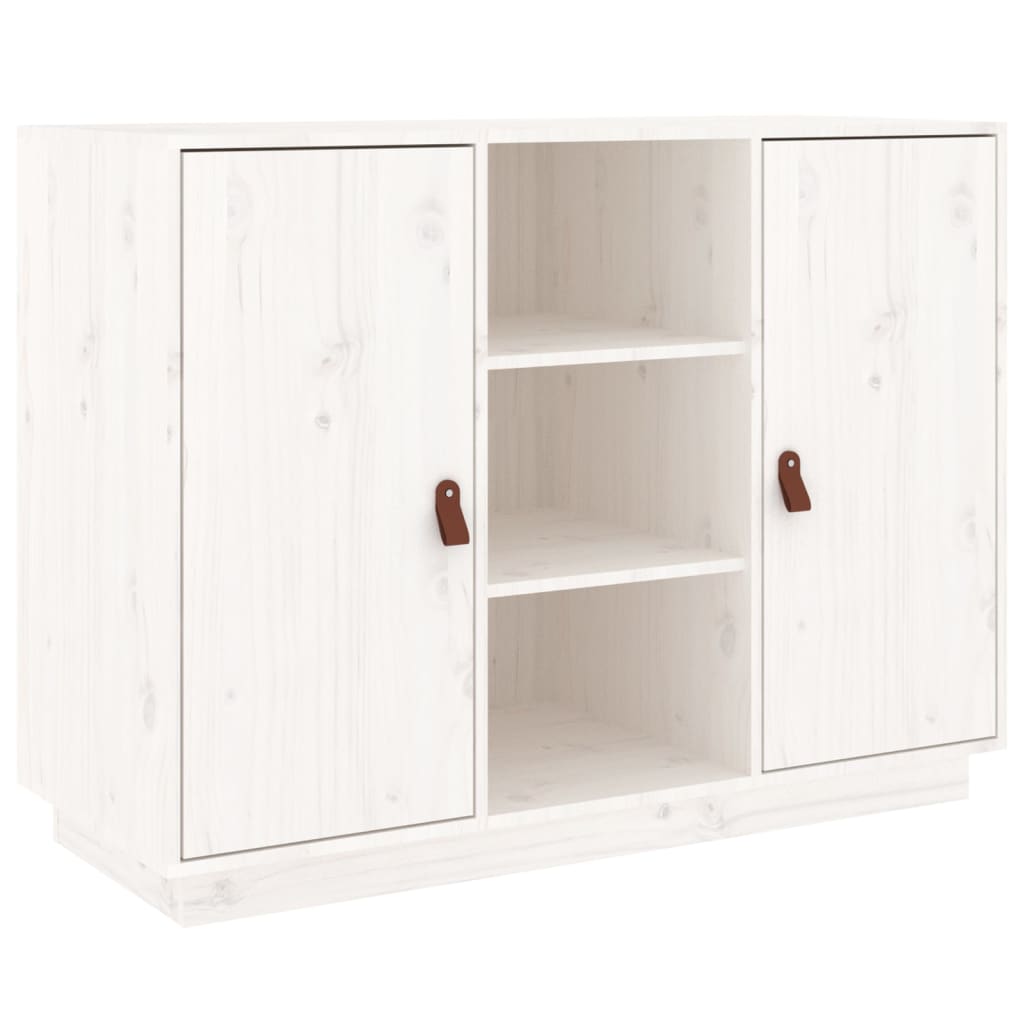 Buffet Blanc 100x40x75 cm Bois massif de pin - XIOS