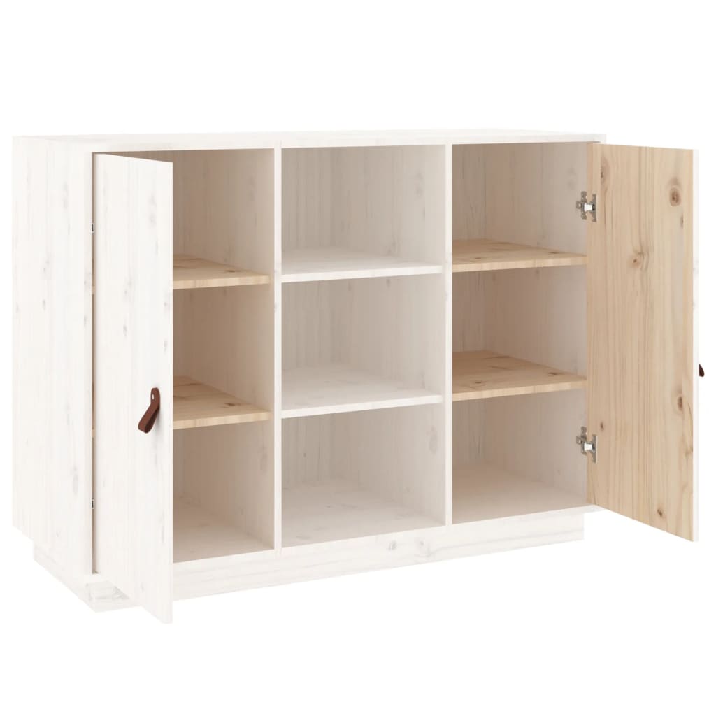 Buffet Blanc 100x40x75 cm Bois massif de pin - XIOS