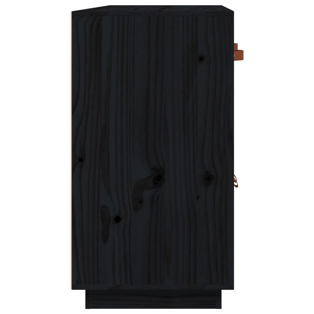 Buffet Noir 98,5x40x75 cm Bois massif de pin - XIOS