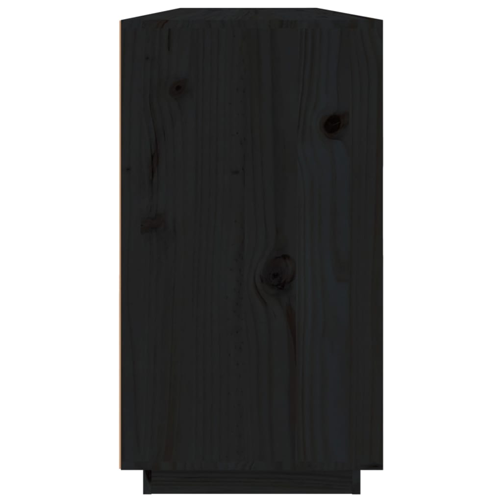 Buffet Noir 100x40x75 cm Bois massif de pin - XIOS