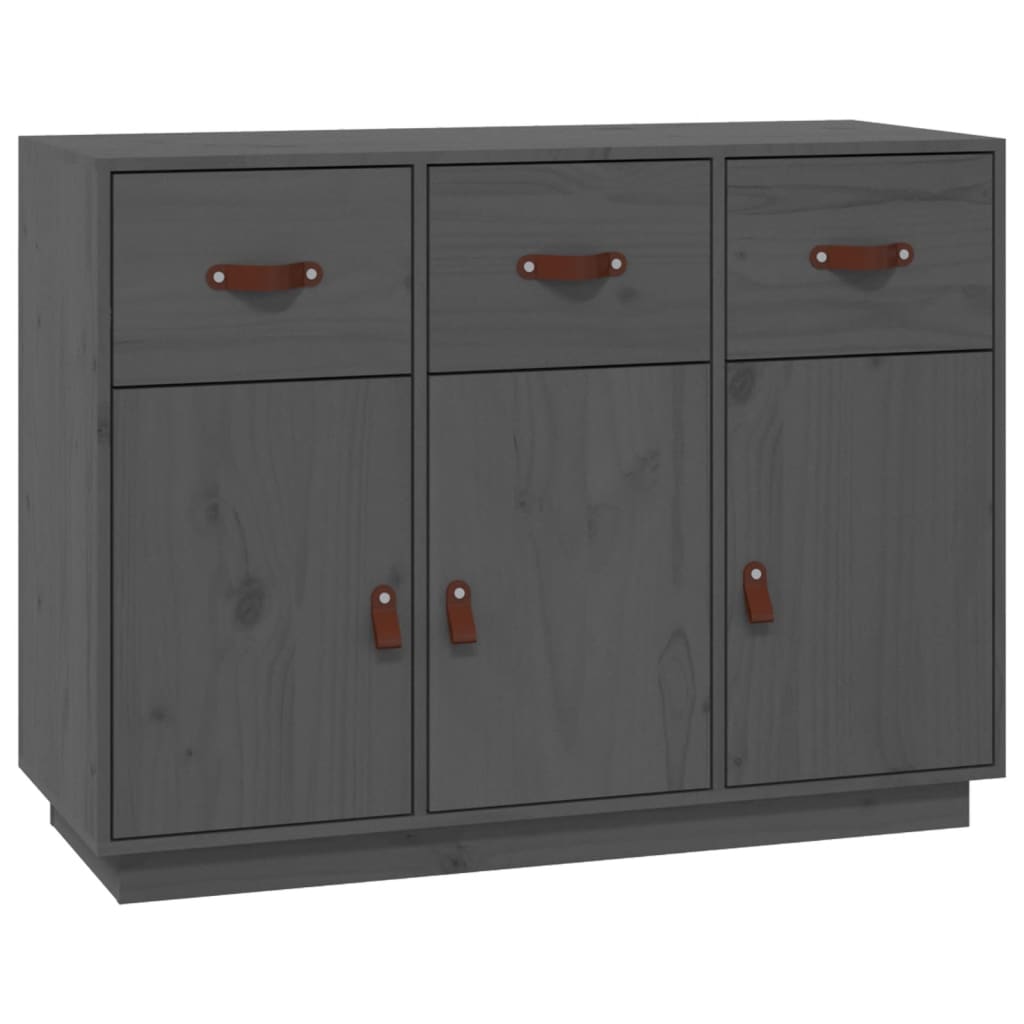 Buffet Gris 100x40x75 cm Bois massif de pin - XIOS