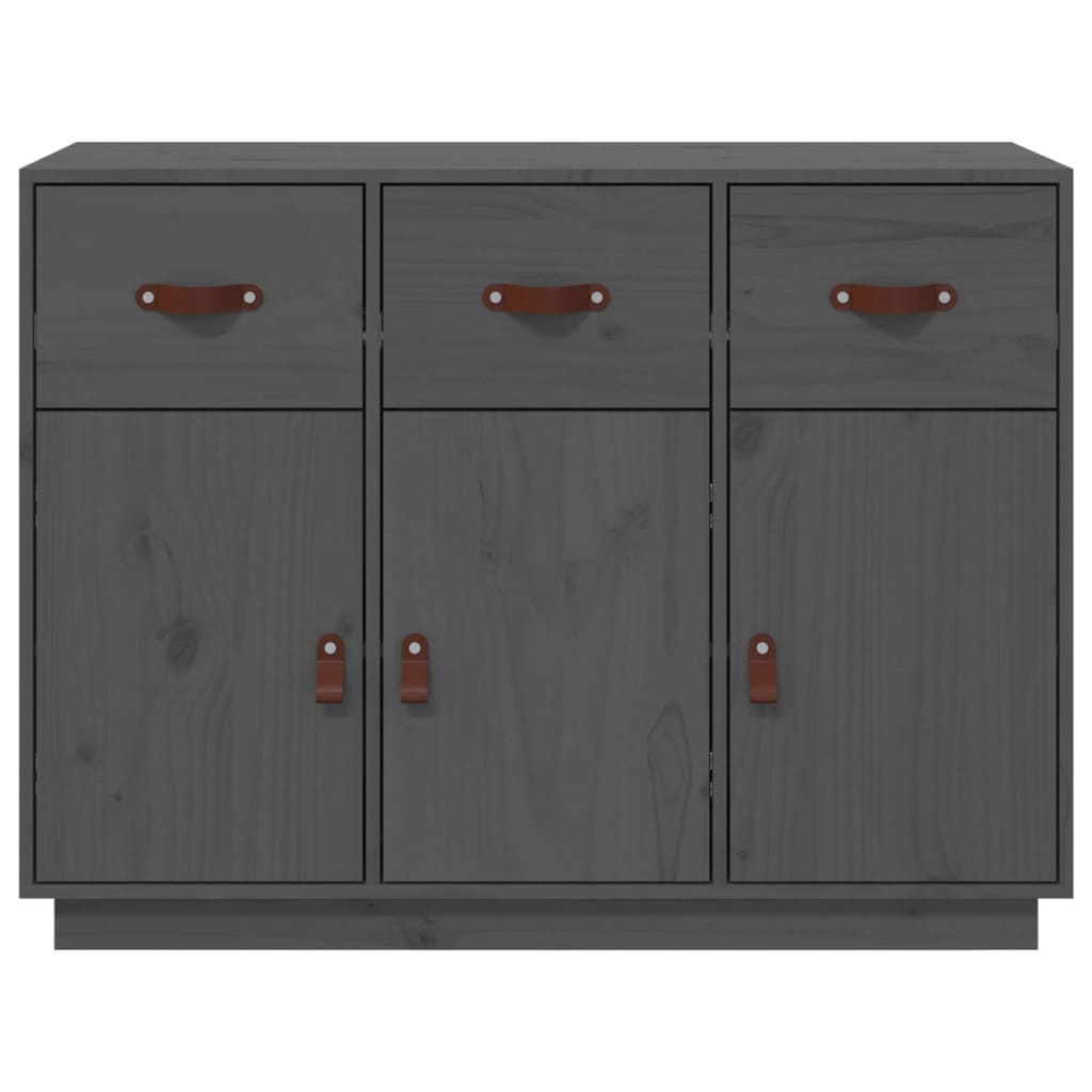 Buffet Gris 100x40x75 cm Bois massif de pin - XIOS