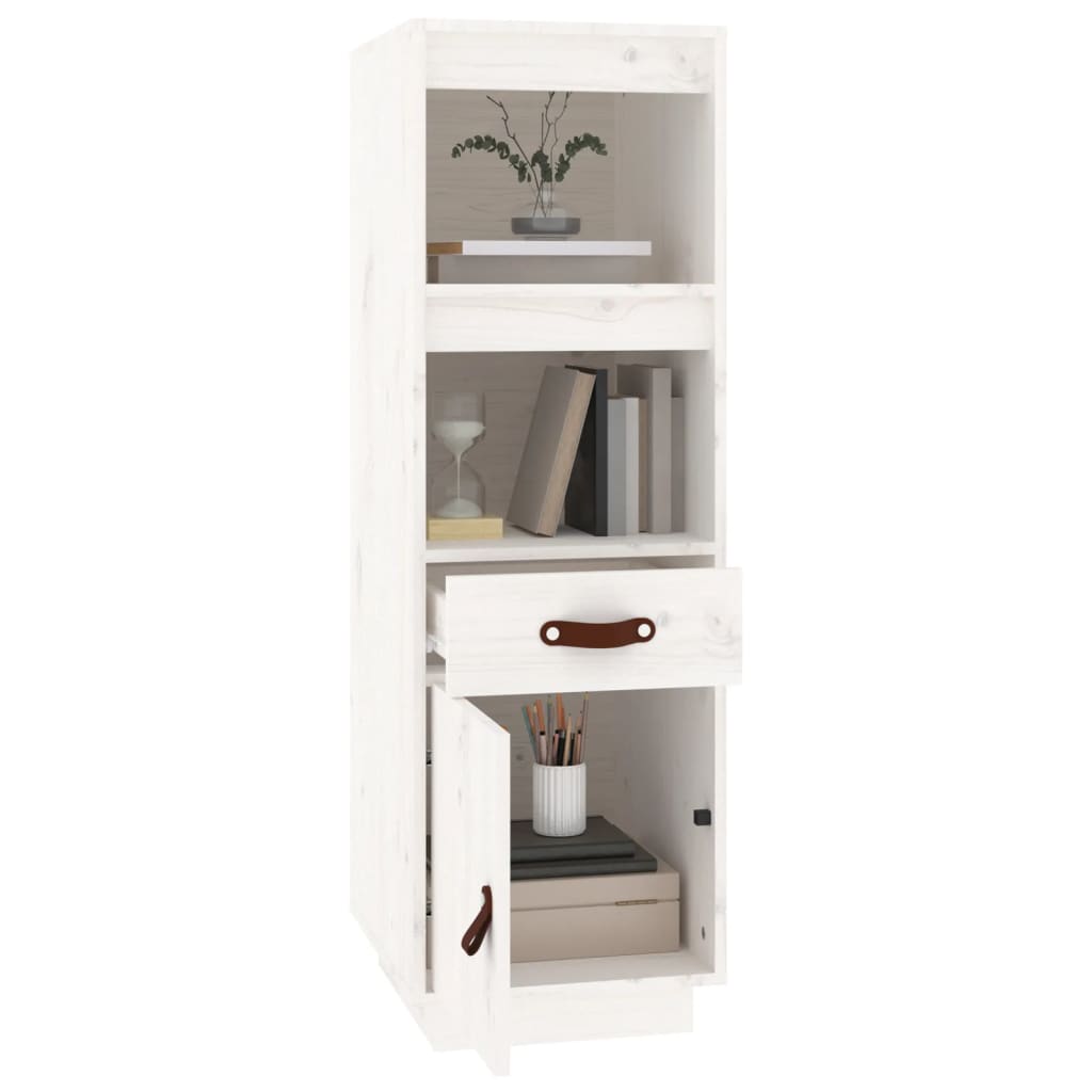 Buffet haut Blanc 34x40x108,5 cm Bois massif de pin - XIOS