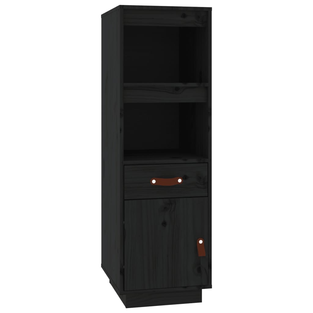 Buffet haut Noir 34x40x108,5 cm Bois massif de pin - XIOS