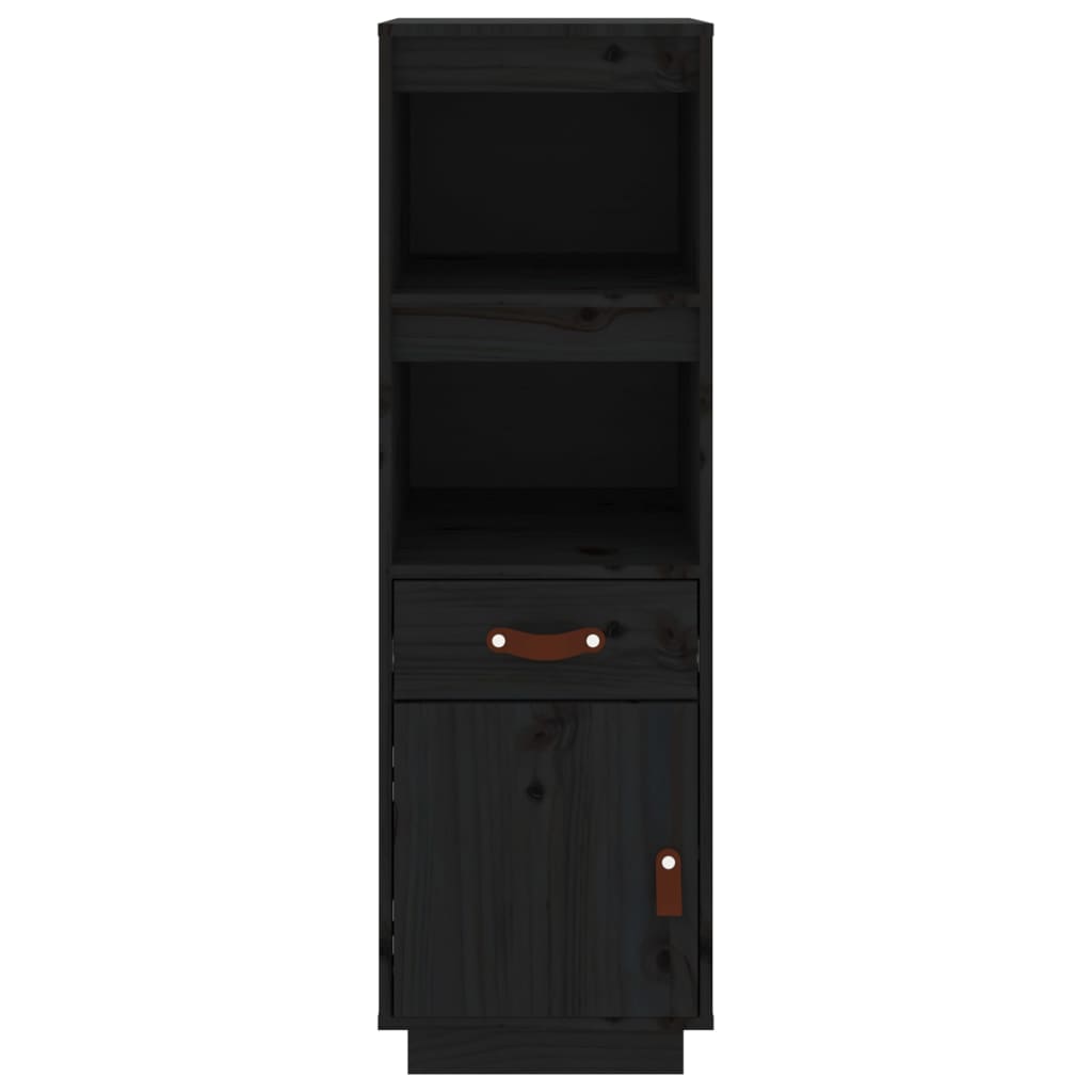 Buffet haut Noir 34x40x108,5 cm Bois massif de pin - XIOS