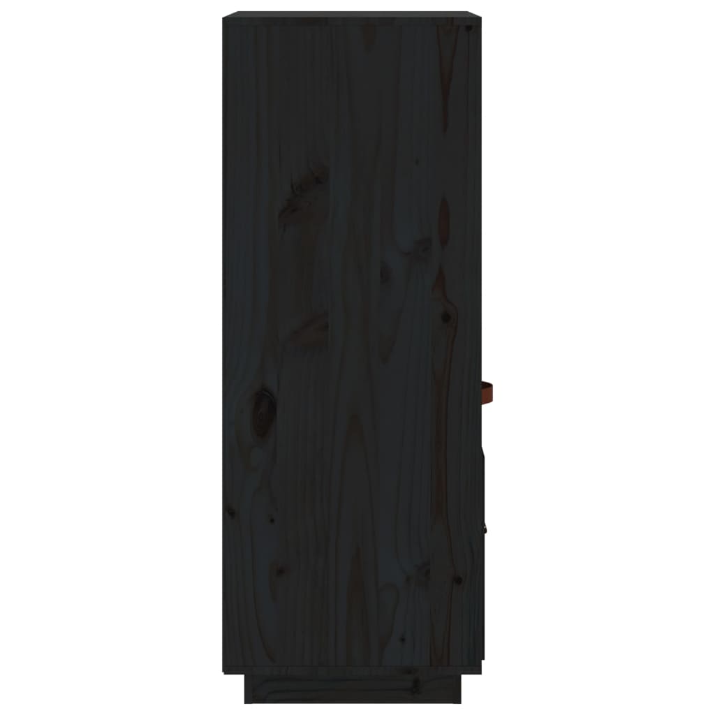 Buffet haut Noir 34x40x108,5 cm Bois massif de pin - XIOS