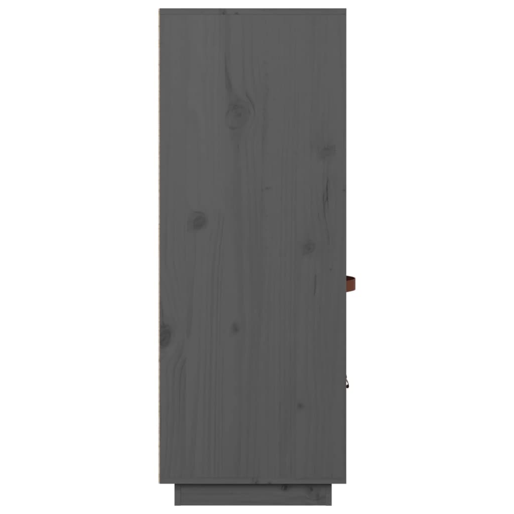 Buffet haut Gris 67x40x108,5 cm Bois massif de pin - XIOS