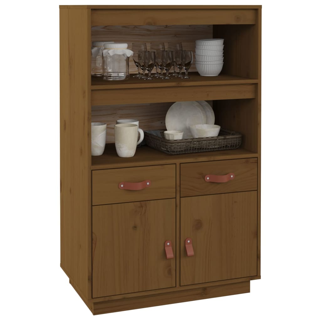 Buffet haut Marron miel 67x40x108,5 cm Bois massif de pin - XIOS