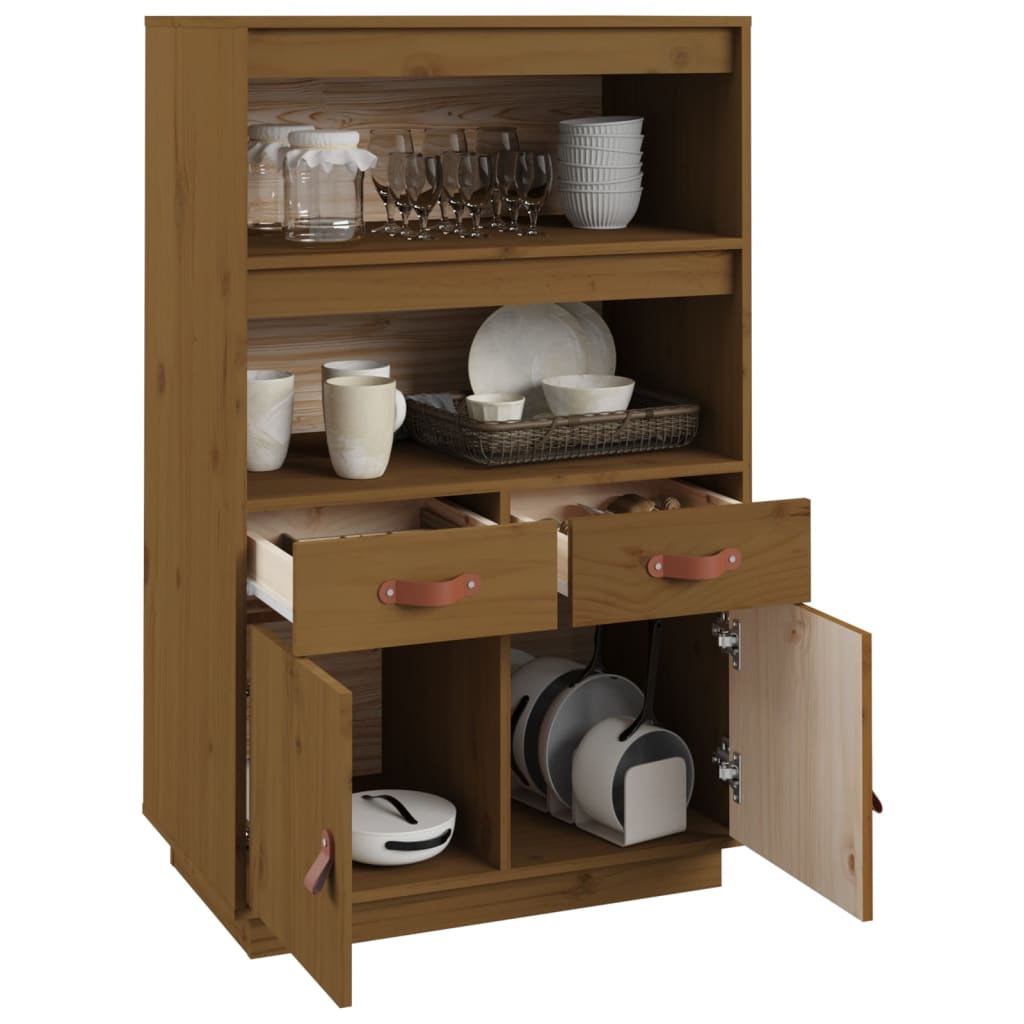 Buffet haut Marron miel 67x40x108,5 cm Bois massif de pin - XIOS