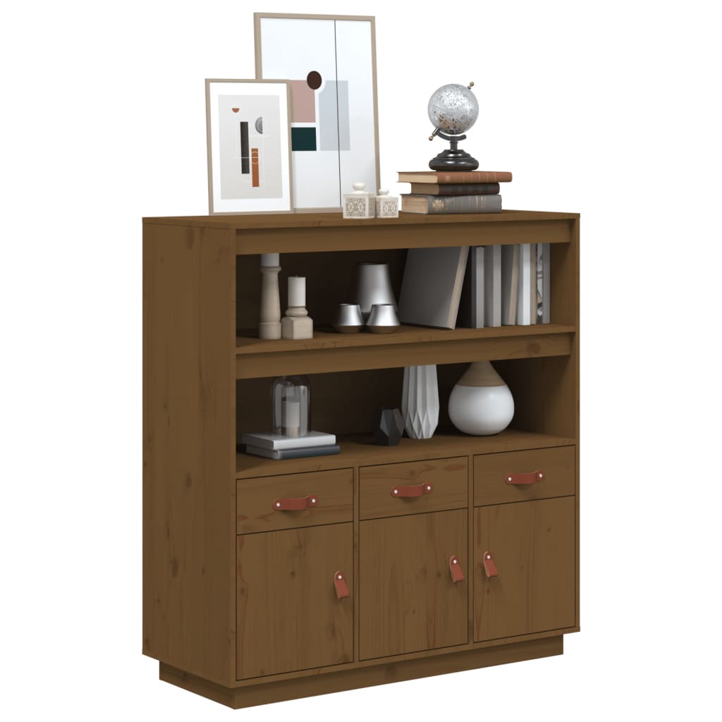 Buffet haut Marron miel 100x40x108,5 cm Bois massif de pin - XIOS