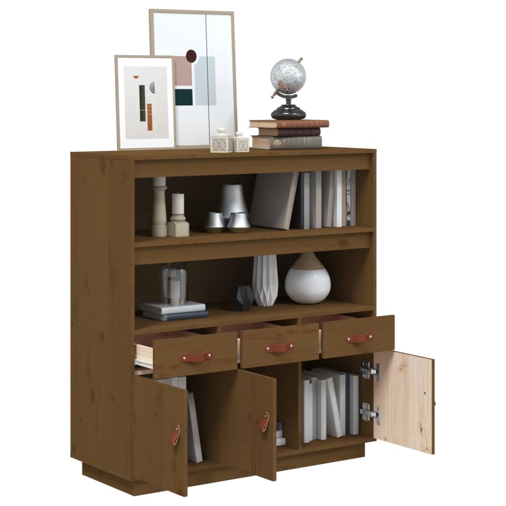 Buffet haut Marron miel 100x40x108,5 cm Bois massif de pin - XIOS