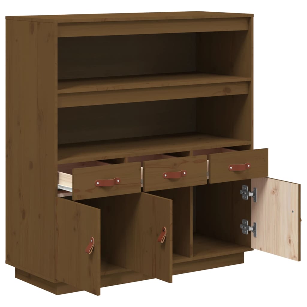 Buffet haut Marron miel 100x40x108,5 cm Bois massif de pin - XIOS