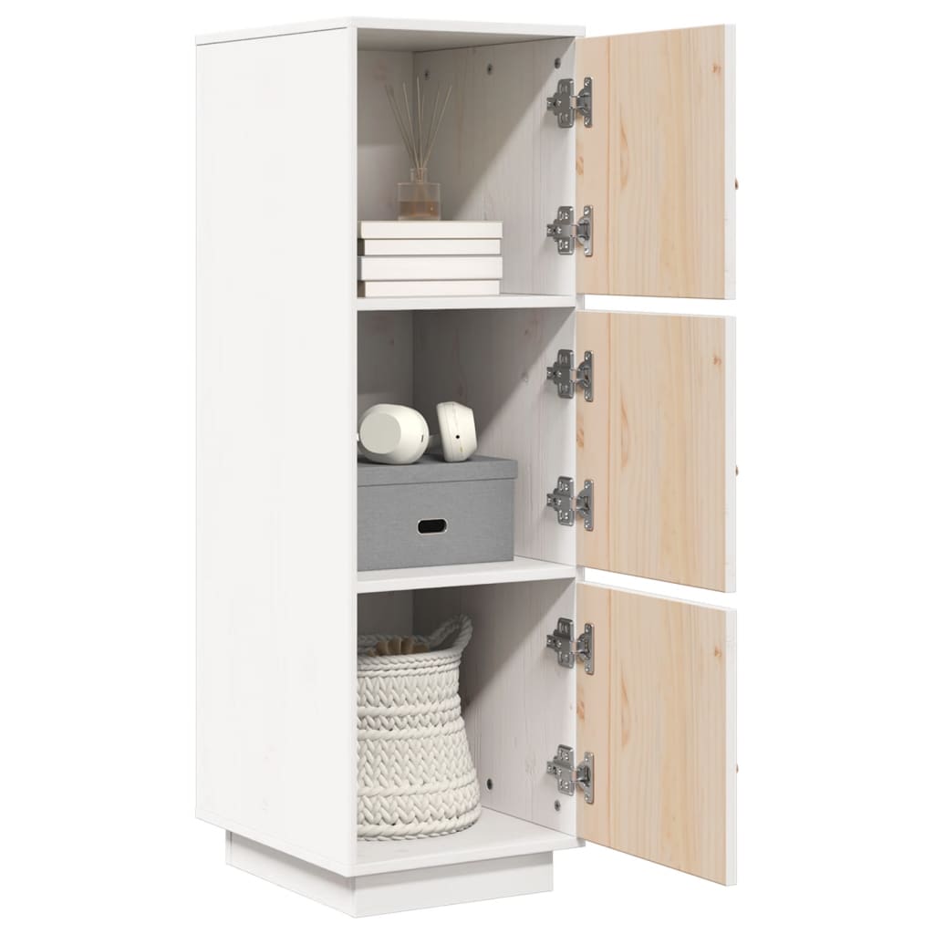 Buffet haut Blanc 34x40x108,5 cm Bois massif de pin - XIOS