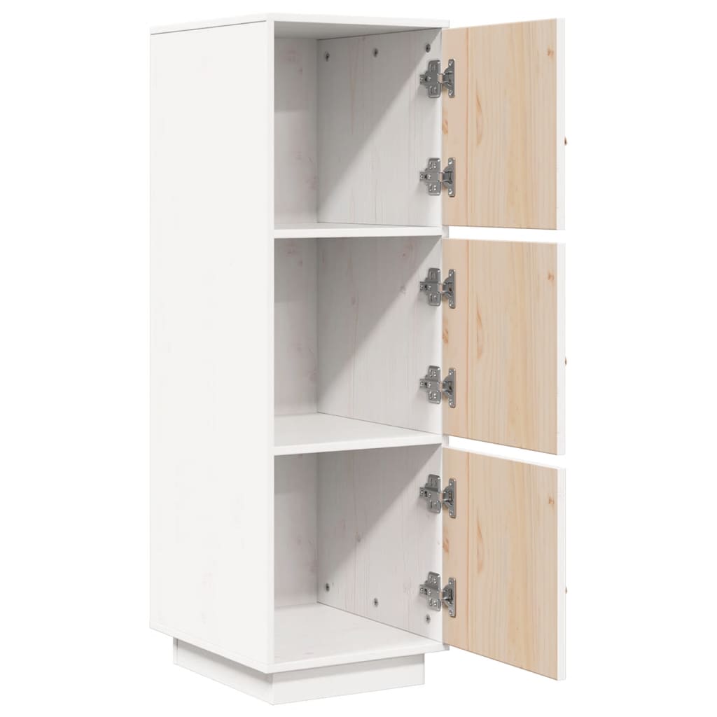 Buffet haut Blanc 34x40x108,5 cm Bois massif de pin - XIOS