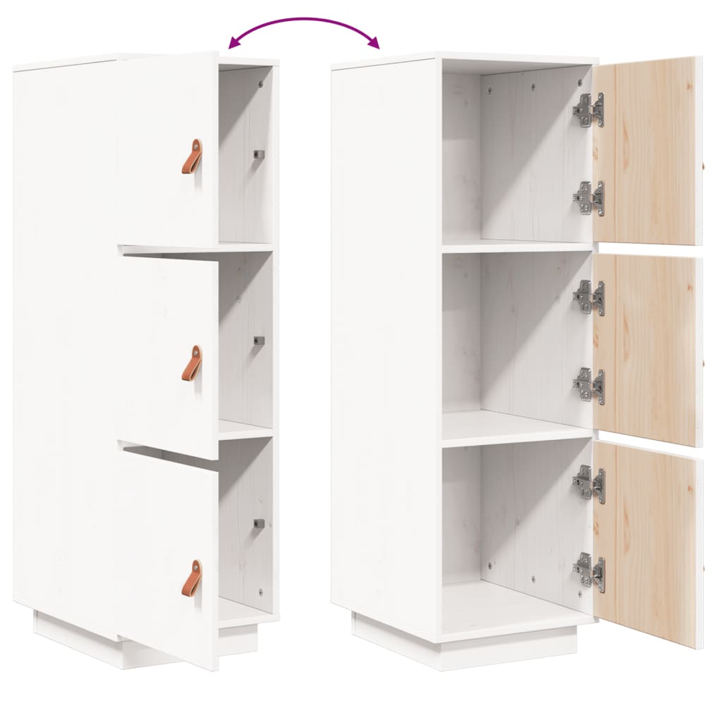 Buffet haut Blanc 34x40x108,5 cm Bois massif de pin - XIOS