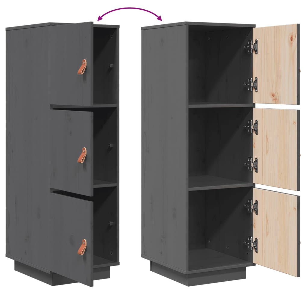 Buffet haut Gris 34x40x108,5 cm Bois massif de pin - XIOS