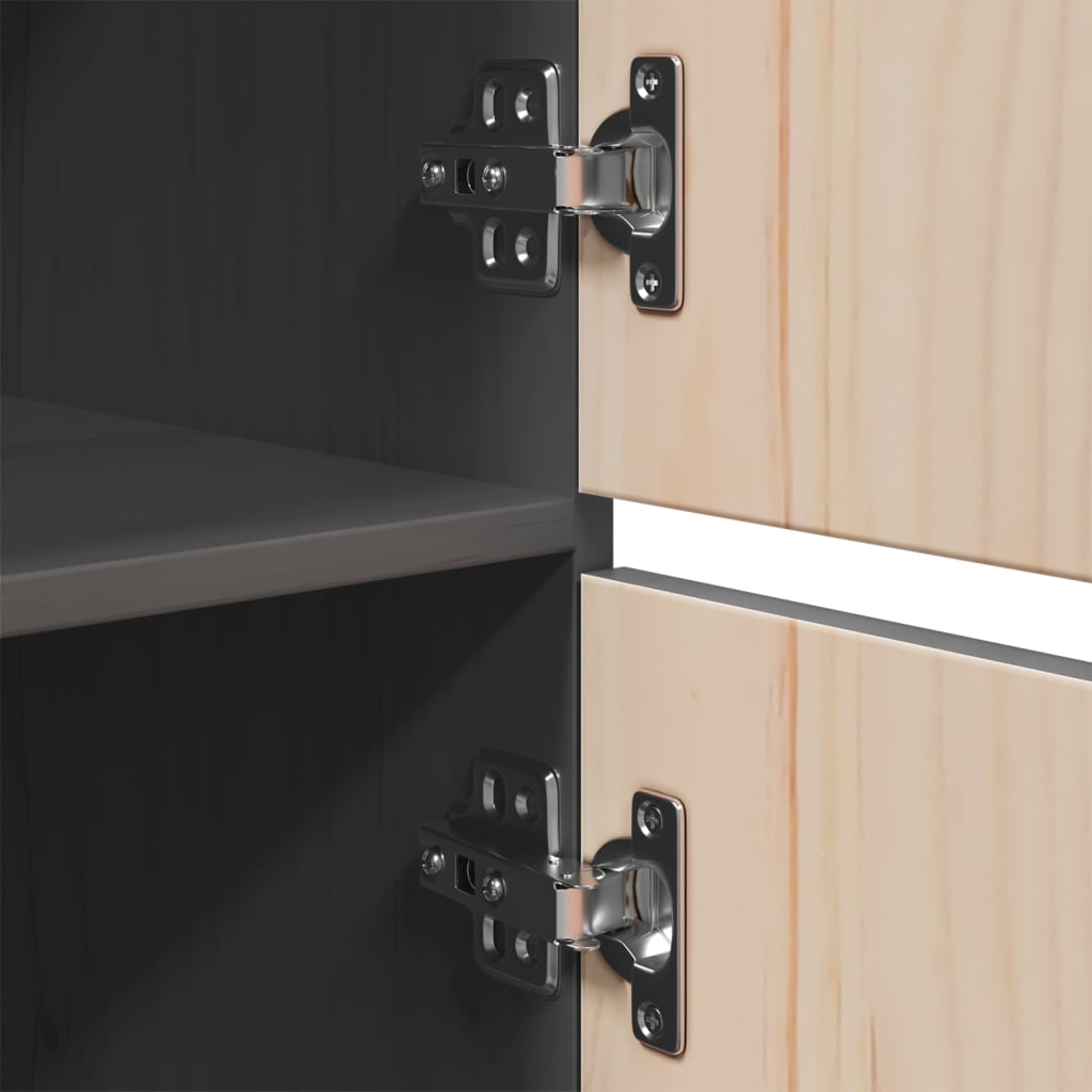 Buffet haut Gris 34x40x108,5 cm Bois massif de pin - XIOS