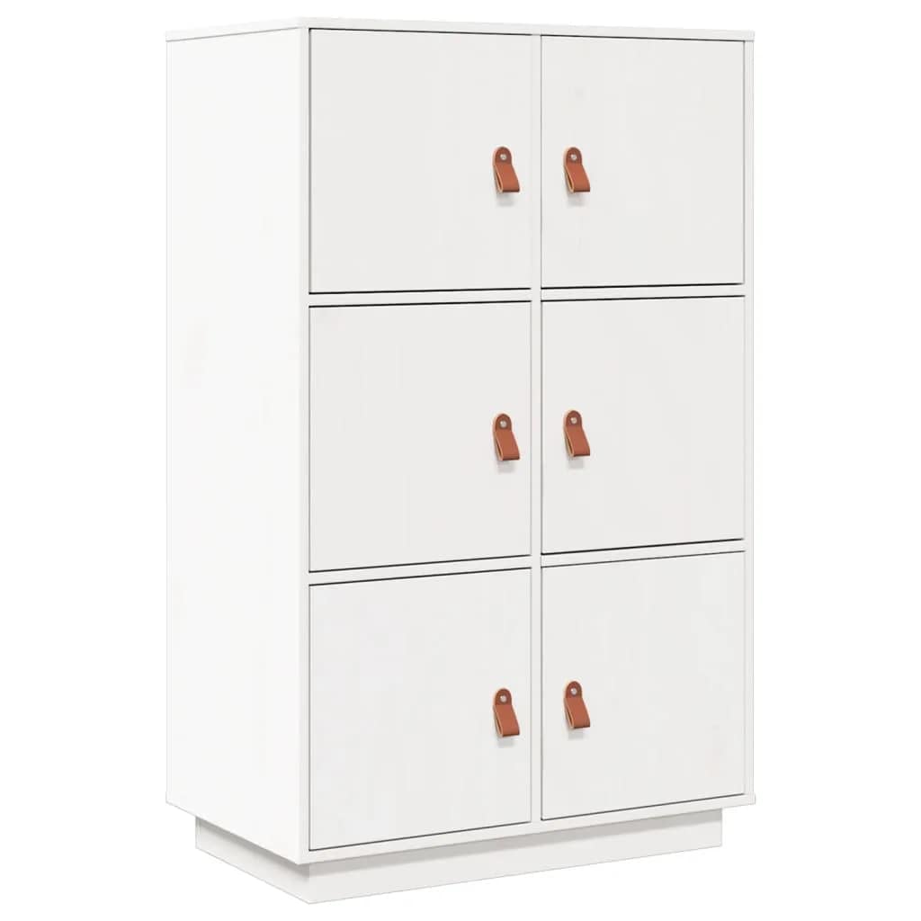 Buffet haut Blanc 67x40x108,5 cm Bois massif de pin - XIOS
