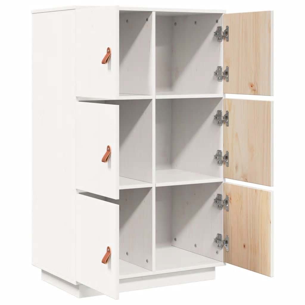 Buffet haut Blanc 67x40x108,5 cm Bois massif de pin - XIOS
