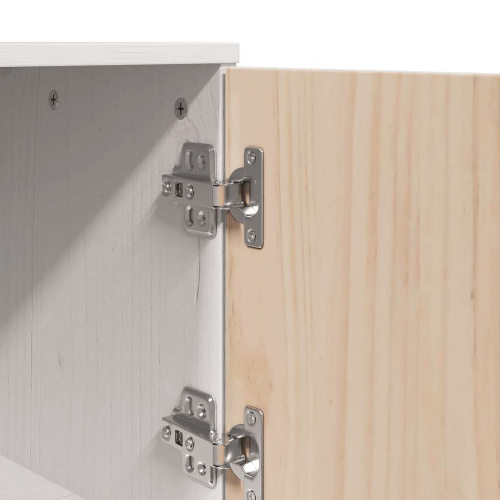 Buffet haut Blanc 67x40x108,5 cm Bois massif de pin - XIOS