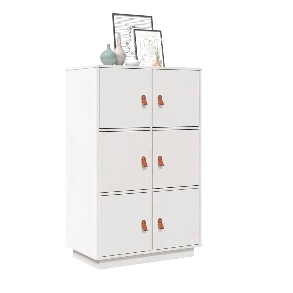 Buffet haut Blanc 67x40x108,5 cm Bois massif de pin - XIOS
