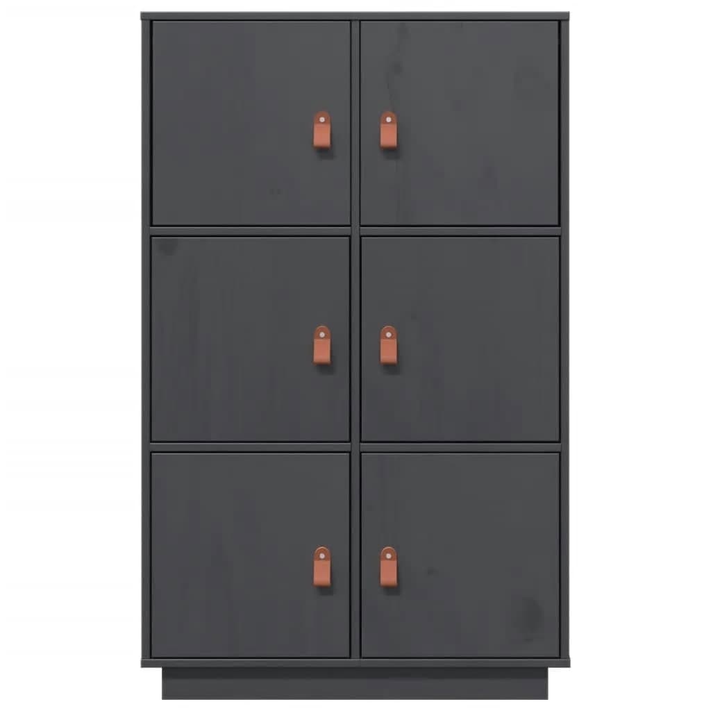 Buffet haut Gris 67x40x108,5 cm Bois massif de pin - XIOS