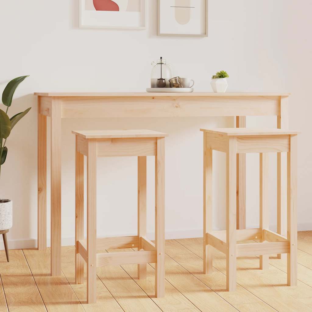 Chaises de bar lot de 2 40x40x78 cm bois de pin solide - XIOS